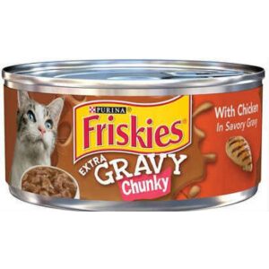 שימורים לחתול פריסקיז נתחי עוף ברוטב עשיר 156 גרם